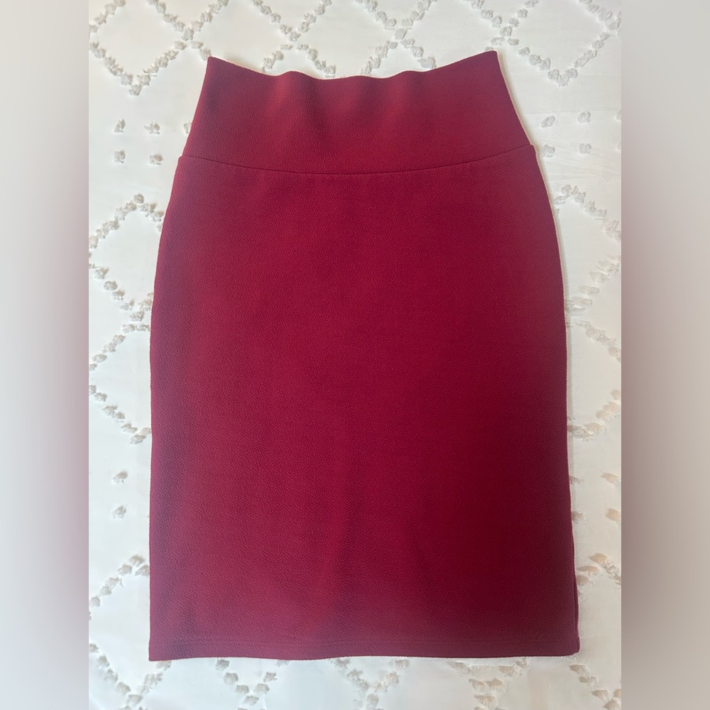 LuLaRoe Rich Red Pencil Skirt
